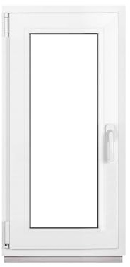 Framex Ventana Para Sótano, de PVC Blanca, 45 x 105 cm (450 x 1050 mm) de Ancho x Alto, Doble Acristalamiento, Cristal Transparente (32 mm), Oscilobatiente, DIN Derecha - Premium
