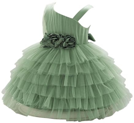 Robe de fête élégante pour Filles avec Tutu et Volants raffinés - Tenue spéciale Anniversaire cérémonie De Chambre Enfant Soiree Princesse Anniversaire 5 Ans 1 an Fille