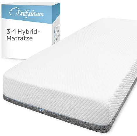 Dailydream Matelas 3en1 | Hybride à Ressorts ensachés, Mousse Froide et Mousse à mémoire de Forme | Respirant & Adaptable | 90x200x26cm
