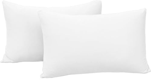 RICHAIR Copricuscini Impermeabili 50x70cm - Set di 2 - con Cerniera Laterale - Traspirante - Anti-Sudorazione e Accaria - Bianco