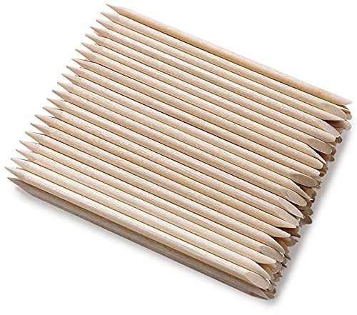 100Pcs Orange Wood Sticks for Nails, HOOMBOOM Double Sided Cuticle Pusher Remover Nail Art Manicure Pedicure Tool for Manicure Pedicure