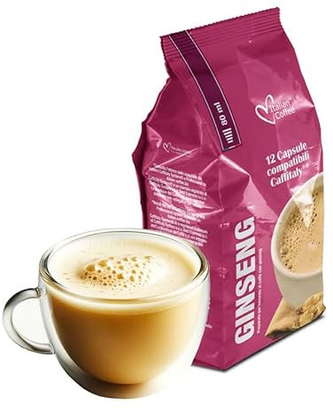 Caffè GINSENG DOLCE (96 Capsule) compatibili con Caffitaly, 8 confezioni x 12 Capsule