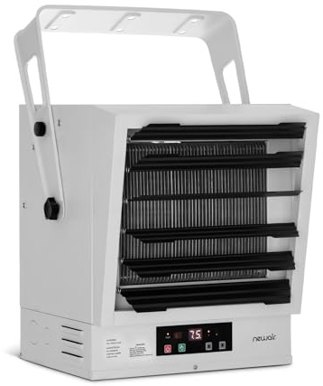 Newair Hardwired Electric Garage Heater 240V | 10000W Ceiling or Wall Mounted Shop Heater | Heavy Duty Fan-Forced Electric Shop Heaters for Garage | for Large Space (1605 Sq Ft) with Remote Control