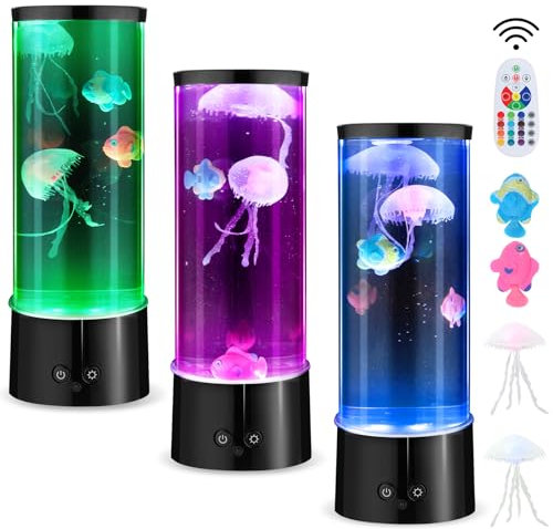 YISITONG Jellyfish Lava Lamp, Jellyfish Aquarium Light Mood Lighting with 17 Colour Changing, 4 Modes Lighting for Decor Home Office Relax Night Light Great Gifts for Kid