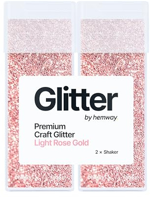 Hemway Craft Glitter Shaker Light Rose Gold 130g x2 Pack Chunky | for Resin & Epoxy Crafts, Christmas Art Supplies, Nail, Body, Face, Eye, Festival, Crafting, Slime, Sparkle