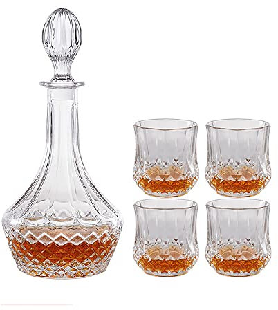 YOtat Whiskey Glasses Clear Shot Glasses Bar Set Old Fashioned Drinking Glasses Set Of 6 Gift Set Brandy Snifter Whisky Glass For Liquor Gin Tonic Cognac-7.7Oz Gift For Boyfriend Dad (Set Of 4Cups)