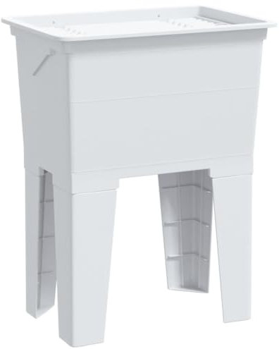 Bac à linge blanc 59x41x75 cm résine