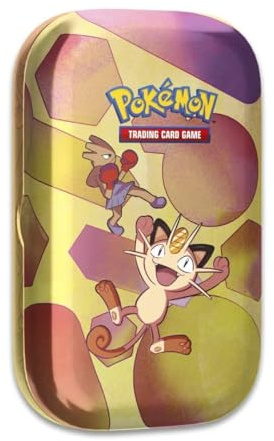 Pokémon TCG Scarlet & Violet—151 Mini Tin Meowth Hitmonchan Booster Pack Bundle with Coin and Art Card