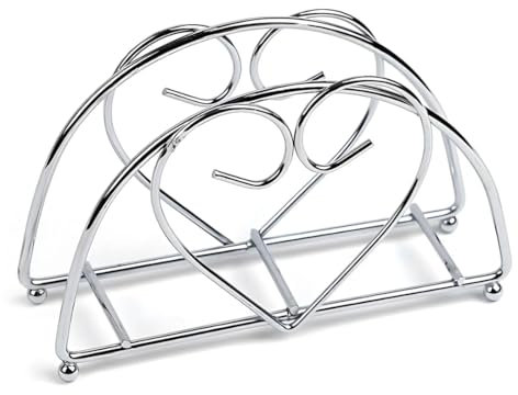 PARENCE.- Serviettenhalter in Chrom - Elegante und praktische Tischdekoration - Küche Esszimmer 14x8cm, Chromé