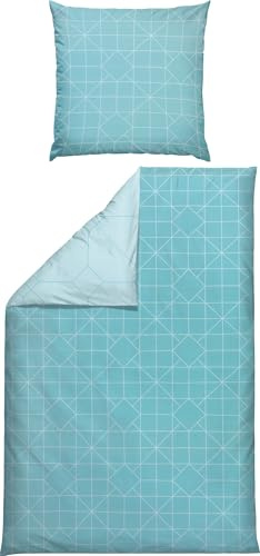 Erwin Müller Wendebettwäsche Mako-Satin blau Größe 1x 135x200 cm + 1x 80x80 cm