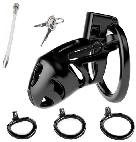 Gabbia Di Castità Cobra Per Uomo, Gabbia Per Pene In Silicone e Abs, Gabbia Per Cazzo In Silicone Per Uomo, Cintura Di Castità Per Uomo, Estremamente Discreta e Comoda, Con Dilatatori Per Uomo