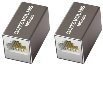 Accoppiatore Ethernet 10Gbps 2 Pezzi, RJ45 Connettore di Estensione, POE