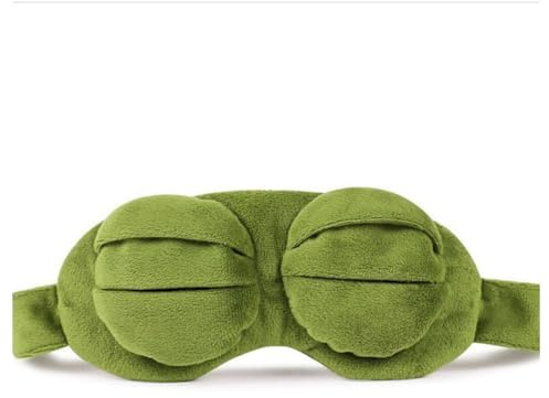 Mascherina per Dormire, Maschera per Dormire Animale, rana Benda Occhi per Dormire Peluche dei Cartoni Animati Divertenti per Bambini Ragazze Donne Adulti