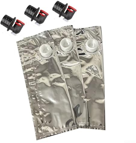 Lot de 3 sacs de recharge de sac à vin réutilisables de 2 L pour événements en plein air, fêtes, distributeur de boissons, conteneur de rangement pouvant contenir 2 bouteilles hermétiques