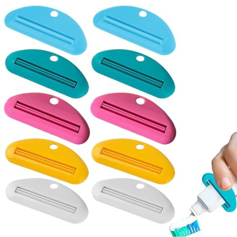 YAYNO 10 Piezas Colorido Exprimidor de Pasta de Dientes Exprimidor de Tubos Reutilizable Exprimidor Exprimidor de Tubos de Pasta de Dientes para Pasta de dientes Crema de Manos