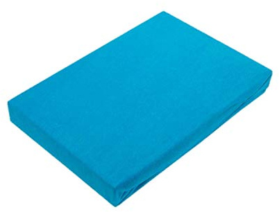 EXKLUSIV HEIMTEXTIL Jersey Spannbettlaken für Wasserbetten Rundumgummizug 200 x 220 cm Türkis