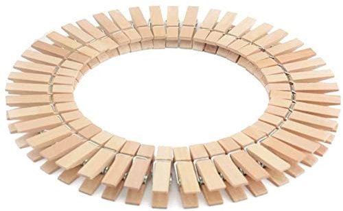 VOARGE 50 Wäscheklammern aus Buchen-Holz mit extra-starker Spiralfeder Holzklammern zum Wäsche aufhängen für Jede Wäscheleine geeignet, stabil & witterungsbeständig