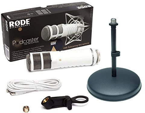 Rode Podcaster MKII dynamisches Mikrofon USB-Rundfunkmikrofon + keepdrum Tischstativ MS032