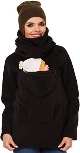 Giubbotto Premaman Invernale Giacca,2 In 1 Felpa Premaman Con Cerniera Laterale Mommy Felpe Con Manica Lunga Giacca Per Portare Bimbo Marsupio 2,XL