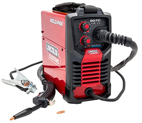 Lincoln Electric 90i FC Flux Core Wire Feed Weld-PAK Welder, 120V Welding Machine, Portable w/Shoulder Strap, Protective Metal Case, Best for Small Jobs, K5255-1