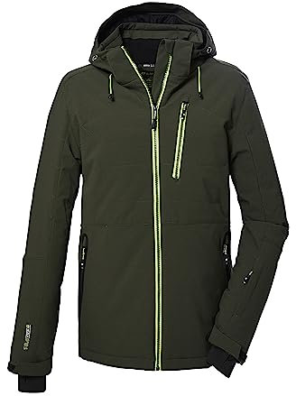 killtec Herren Skijacke/Jacke in Daunenoptik mit abzippbarer Kapuze und Schneefang KSW 68 MN SKI QLTD JCKT, dark moss, L, 39732-000