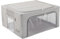 Periea ‘Beau’ Folding Collapsible Stackable Fabric Home Storage Boxes with Steel Frames (Grey Denim Effect, Medium)