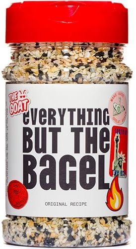 The GOAT Everything But The Bagel Seasoning Jumbo 180g Shaker - Original Recipe All Purpose Finishing Blend for Meat and Vegetables with Crunchy Sesame and Poppy Seeds, Gourmet Artisan UK Made