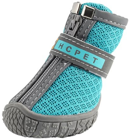 FANSU Hundeschuhe 4 Stück, Hundeschuhe Pfotenschutz Hunde Schuhe Outdoor Laufen Hundeschuhe Winter, Schuhe für Hunde Rutschfester für Kleine und Mittlere Hunde (S,552 Türkis)