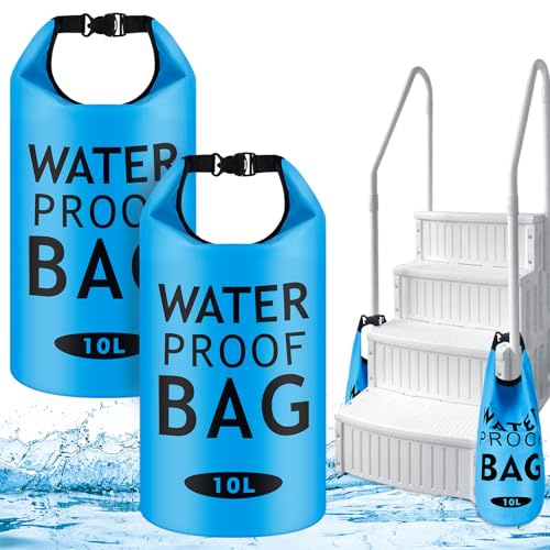 Lot de 2 poids universels pour échelle de piscine, remplissage facile et rapide du sable, sac étanche en PVC 250D avec bandes auto-agrippantes, film imperméable, fonctionne avec les marches de piscine