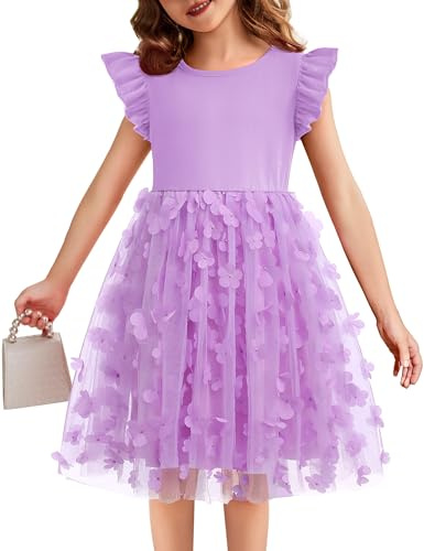 Flypigs Toddler Girls Tutu Dress Fluffy Casual Tulle Dresses Party Sundress for Kids 2-6Y