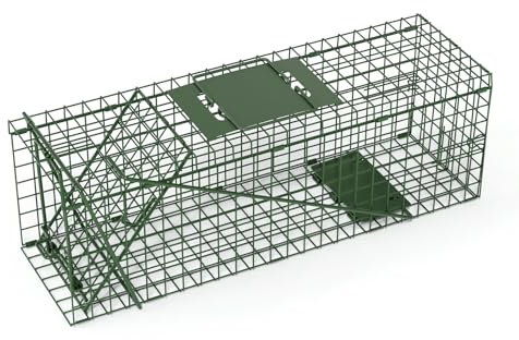Piège Vivant 61 x 19 x 20 cm Piège de Capture Cage Piège Rat Piège à Martres Piège à Lapins Piège à Animaux -Vert
