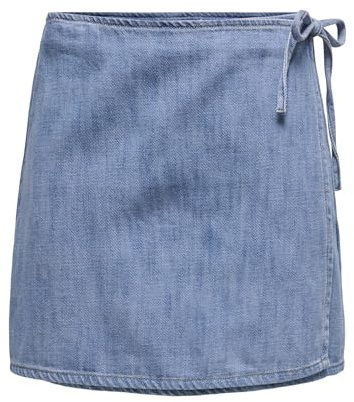 ONLY Onlnoelle Wrap kjol DNM Yor Noos jeanskjol, Ljusblå denim, XL