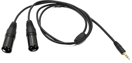 System-S Y Audio XLR kabel 100 cm 3-polig 2 x kontakt till jack AUX 3,5 mm 3-polig TRS-kontakt adapter