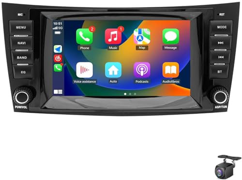 LiteGauge Radio estéreo para Coche B-ENZ E-Class W211 W219 CLS 2002-2009 Sistema Android 14 Pantalla táctil IPS de 8 navegación GPS Carplay Android Auto BT WiFi Radio FM Cámara CANbus(Color:S4)