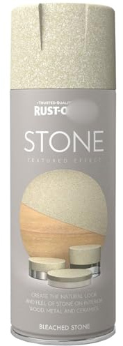 Spray Paint 400ml - Bleached Stone - With Stone Textured Spray Paint, You Can Create the Natural Look and Texture With Ease - Excellent Coverage, Hiding and Colour Retention