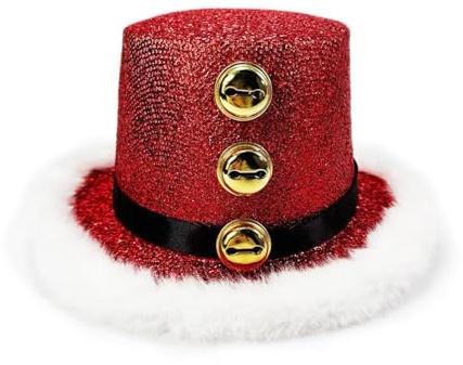 Cappelli di Babbo Natale, copricapo di Natale con lanugine bianche e 3 campane, cappelli per feste, per donne, uomini, famiglia, Capodanno, riunione, cosplay