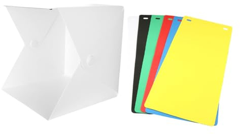 Vaguelly 1set Mini Photo Box LED con Doppia Striscia Luminosa Colori Scatola Fotografica Portatile per Studio Luce Integrata Antiriflesso per Prodotti e Video Commerciali