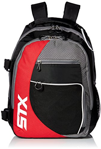 STX Lacrosse Sidewinder Mochila, color negro/rojo, tamaño talla única