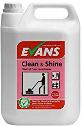 Evans Vanodine Clean and Shine Perfumed Neutral Floor Cleaner Polish 5Ltr Bottle