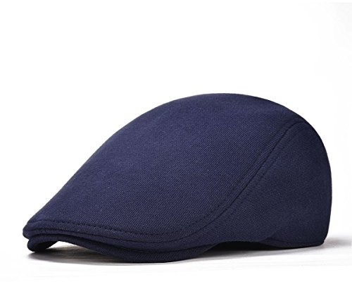 VOBOOM Men's Cotton Flat Ivy Gatsby Newsboy Driving Hat Cap (Style2-Navy)
