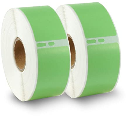 BETCKEY - 2 Grandi Rotoli 99010 Etichette Colorate(Verde) Compatibile con DYMO S0722370, 28mm x 89mm, 700 Etichette per Indirizzi Utilizzo per LabelWriter 450 4XL NON per 550 o 5XL