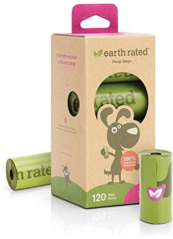 Earth Rated Hundekotbeutel, Garantiert Auslaufsichere und Extra Dicke Nachfüllrollen für Hunde, Lavendelduft, 120 Stück