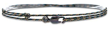 Made by Nami Tunt Wrap Armband för Dam & Herr – Justerbart Snörearmband med Karbinhake i Rostfritt Stål – Handgjort Vattentåligt Surfarmband – Minimalistiskt Marint Smycke (Kamouflage Svart)