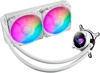 ASUS ROG Strix LC II 240 ARGB White Edition All-in-one AIO Liquid CPU Cooler 240mm Radiator, Intel LGA1700, 115x/2066 and AMD AM4/TR4 Support, 2X 120mm 4-pin PWM Addressable RGB Radiator Fans