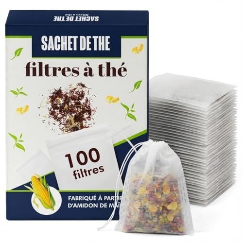 Tefilter | Tomt tepåse i majsstärkelse för örtte, infusion, växt och kryddor | biologiskt nedbrytbar (1000pcs)