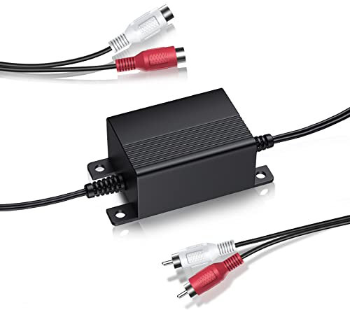 ZIOCOM Ground Loop Noise Isolator, RCA Audio Noise Filter für Car Audio/Home Stereo System, tragbar und leicht, Ground Loop Isolator mit Dual Channel (Schwarz)