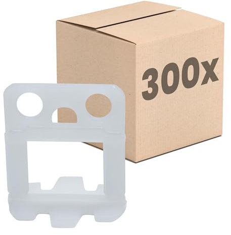 Dalsys Fliesen Nivelliersystem 1mm 300 Laschen, Verlegehilfe Set, Fliesenleger Werkzeug