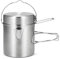Tidyard 1l Edelstahl kochkessel tragbare, Camping Topf Kochgeschirr Feuer Kochtopf Kochkessel mit klappgriff für Camping Wandern Outdoor Camping Rucksack Topf