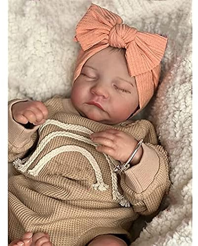 Anano Reborn Baby Kleinkind Puppen Levi 48,3 cm lebensechte Babypuppen echt aussehend gewichteter weicher Stoffkörper Geschenkset für Kinder Jungen Mädchen ab 3 Jahren