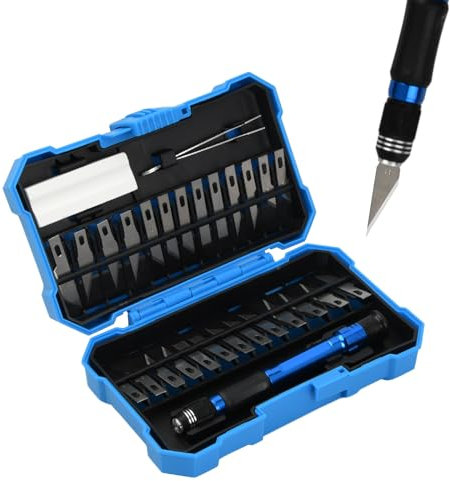 Wisebom 29 Stück Skalpell Set mit Ersatzklingen, Carving Craft Messer Bastelmesser mit Nachfüllklingen Cuttermesser Hobbymesser Schnitzmesser für DIY Art Work, Skulptur